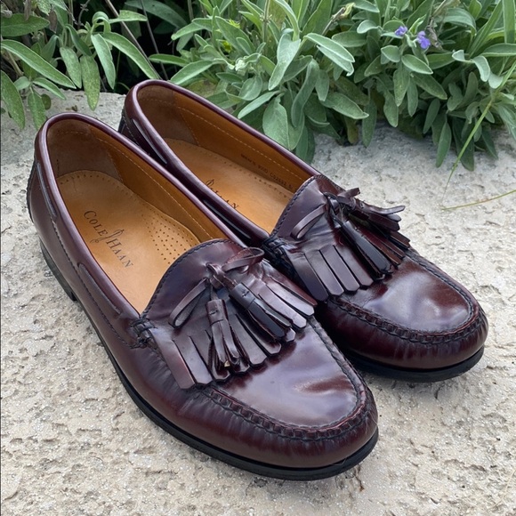 Cole Haan burgundy loafers pinch tassel size 9.5 D - Picture 1 of 12